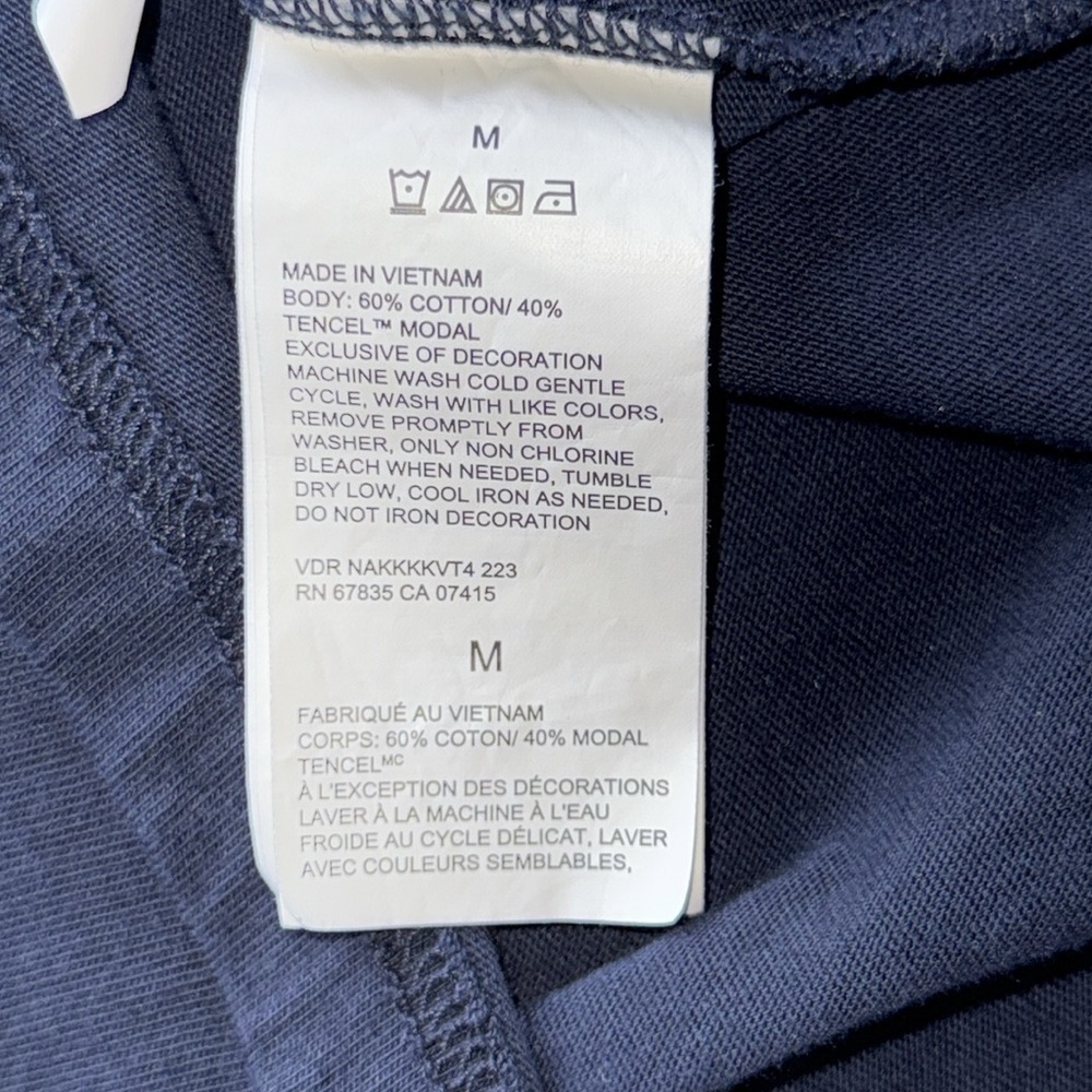 Nautica Navy Blue & White V-Neck Drawstring Waist Casual Dress - Size Medium - Picture 6 of 13